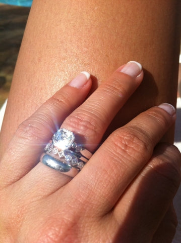 The Sun Catching the Fire in Michele's New Brian Gavin Diamond Engagement Ring