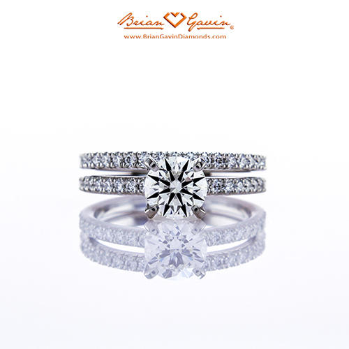 Brian Gavin Wedding Set in 18K White Gold