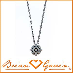 Brian Gavin Signature Cushion Solitaire Style Diamond Pendant