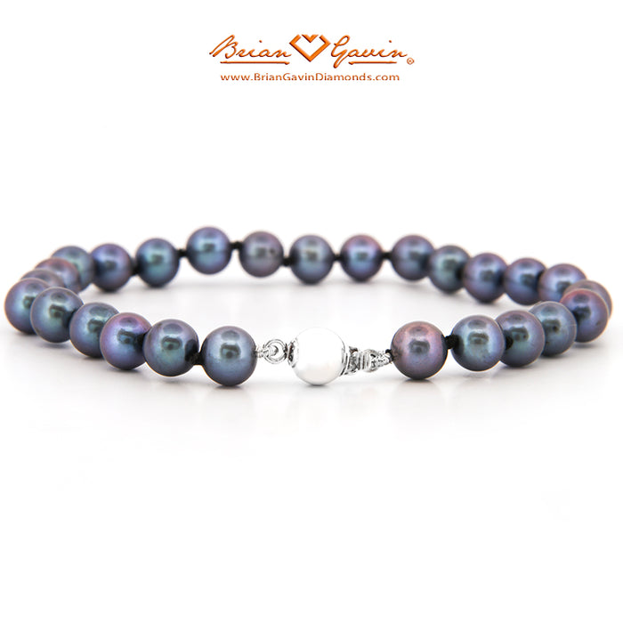 6.0-6.5mm Black Freshwater Pearl Bracelet