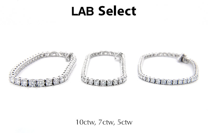 3.00 - 20.00ct Lab Grown Diamond Four Prong Bracelets