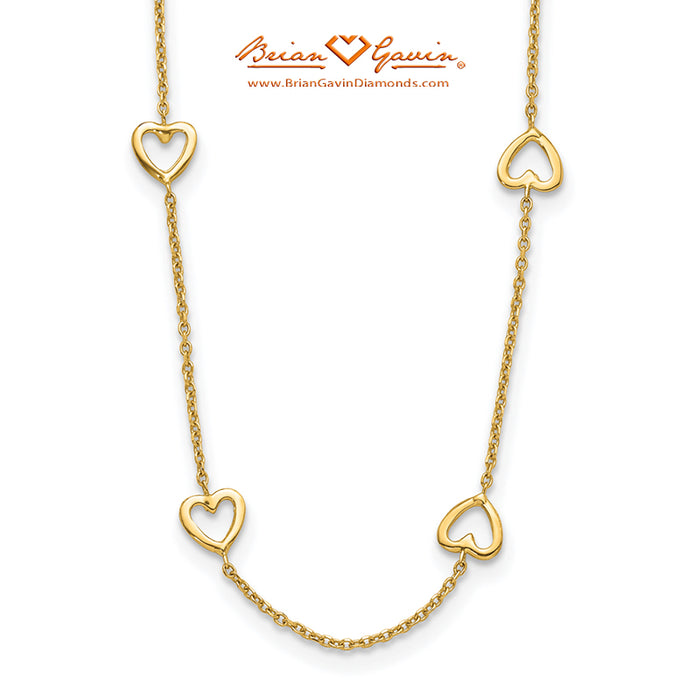 Open Hearts Station Necklace