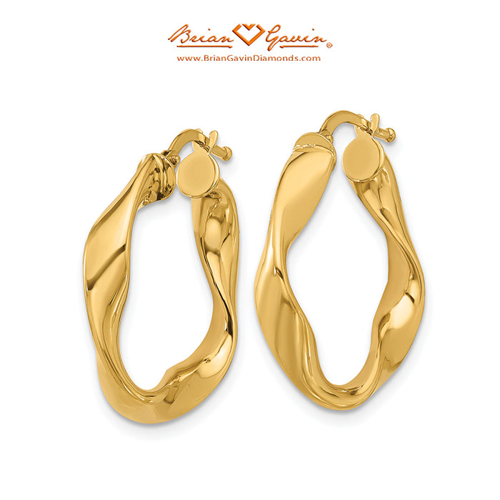 Gold Twisted Small Hoop Earrings