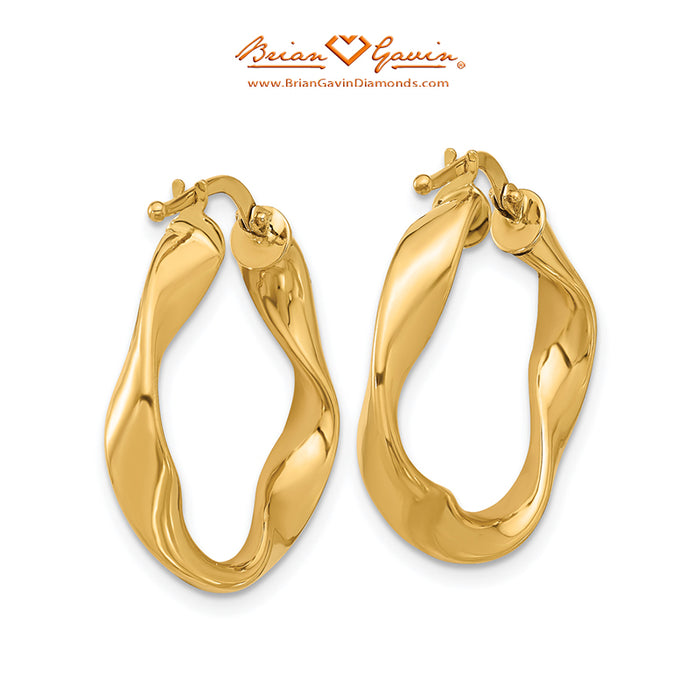 Gold Twisted Small Hoop Earrings