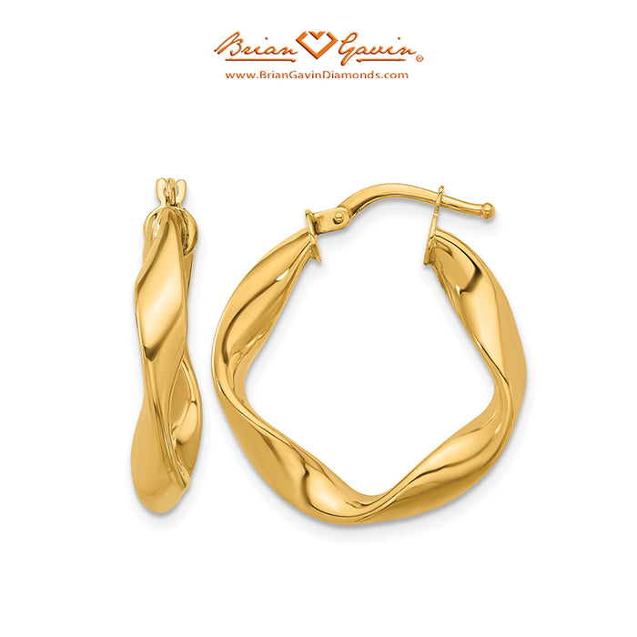 Gold Twisted Small Hoop Earrings