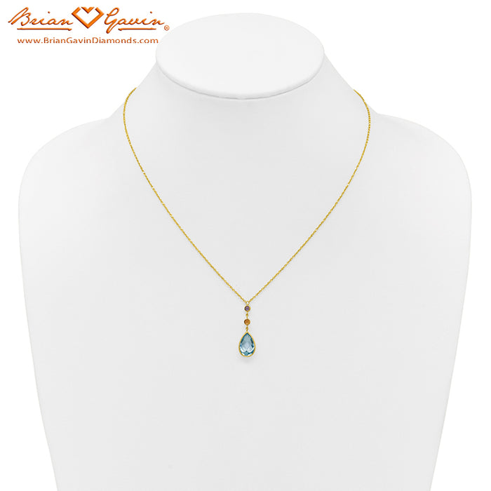 Multi-Gemstone Teardrop Necklace