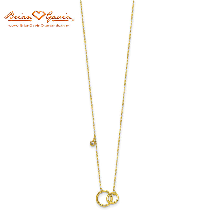 Diamond Two Linked Circles Necklace