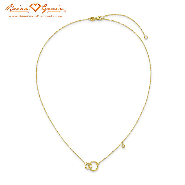 Diamond Two Linked Circles Necklace