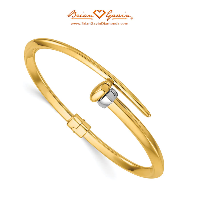 Two-Tone Bypass Hinged Bangle