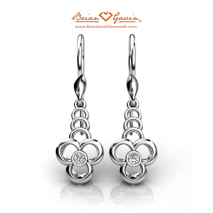 14K White Gold Diamond Fashion Earrings