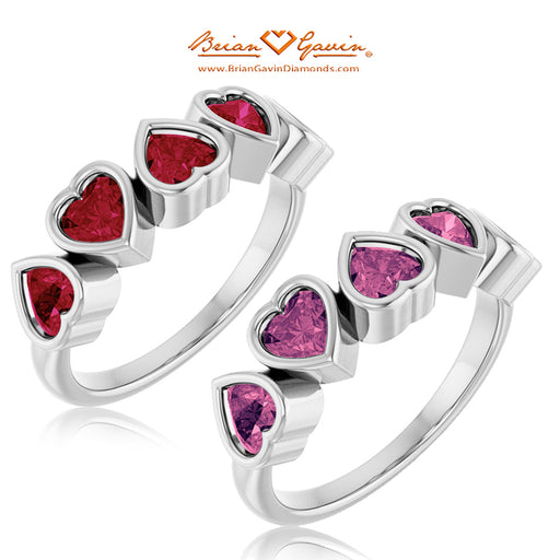 14K White Gold, Garnet