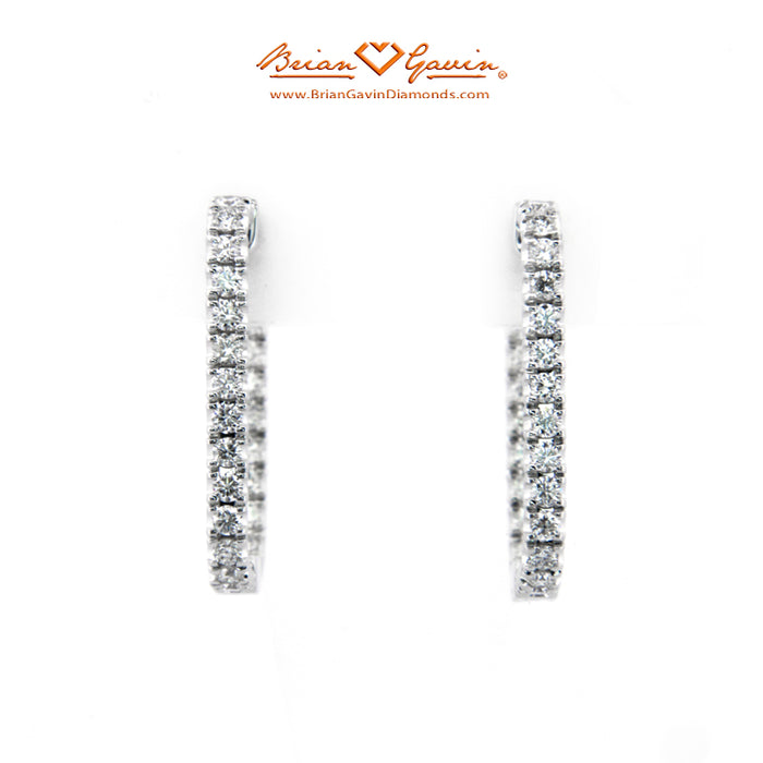 1.10ct Square Inside Outside Hoop Earrings