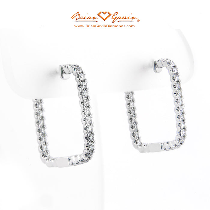 1.10ct Square Inside Outside Hoop Earrings