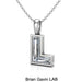 14K White Gold, L