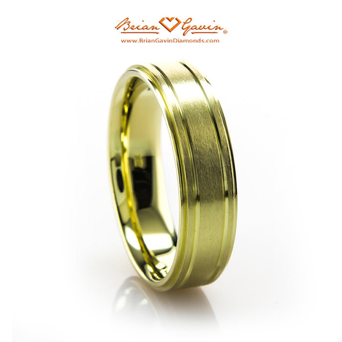 Men's 3 Satin/Shiny Edged Band - Size 5.25 - 18K Yellow