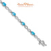 14K White Gold, Blue Topaz