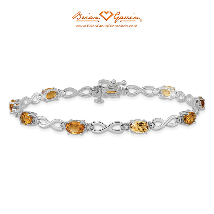 14K White Gold, Citrine