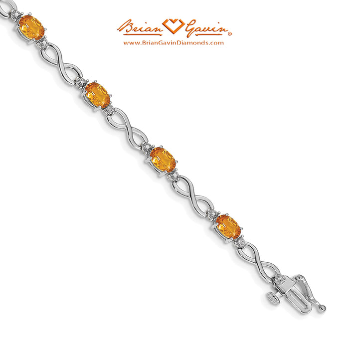 14K White Gold, Citrine