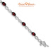 14K White Gold, Garnet