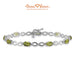 14K White Gold, Peridot