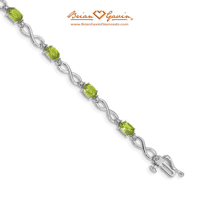 14K White Gold, Peridot