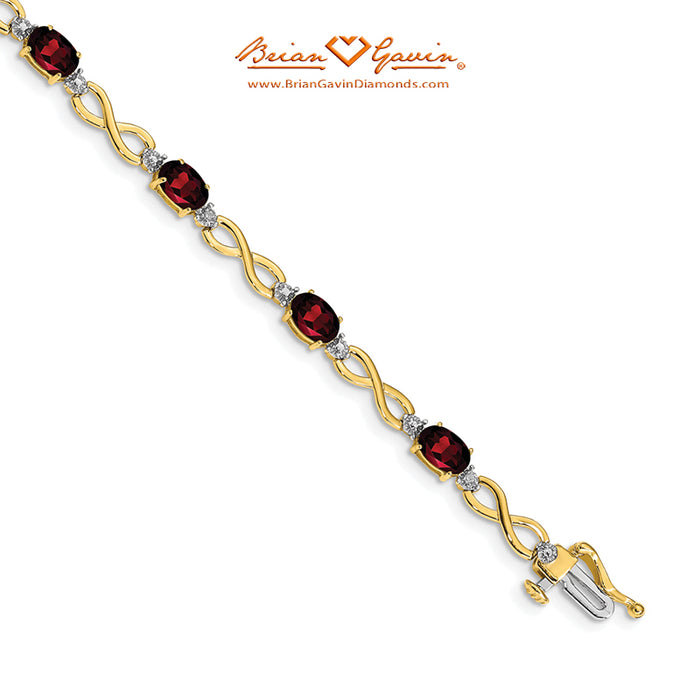 14K Yellow Gold, Garnet