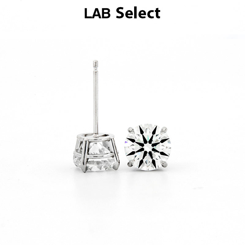 14K White Gold IGI Certified Lab-Created Diamond 3-Prong Martini Stud  Earrings (6 CTW F-G VS)