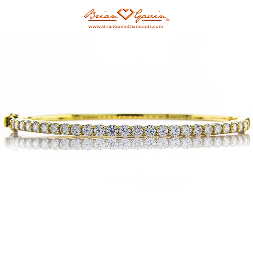 BFRG100 14KT YELLOW GOLD HANDWOVEN CHAIN FRINGE BANGLE WITH SAFETY