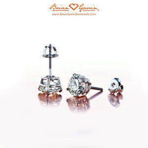 three or four prong diamond earrings